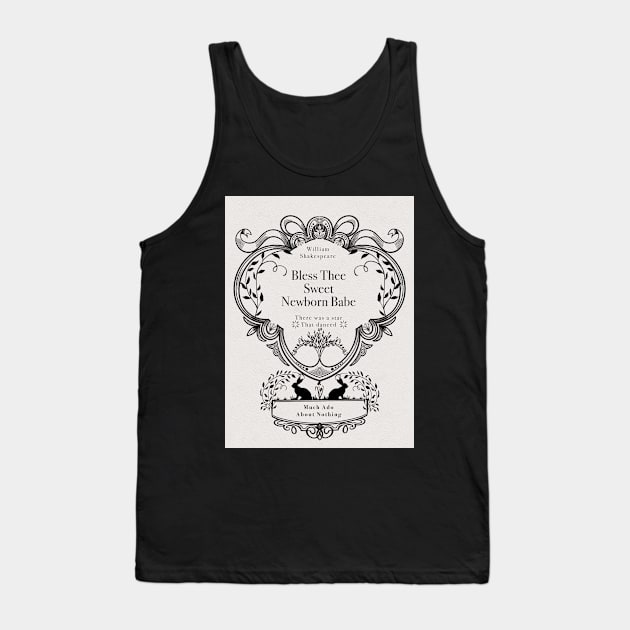 Shakespeare Newborn Quote| Silhouette Rabbits| Literature Nursery| Victorian Frame| Folk Art Tank Top by penandbea